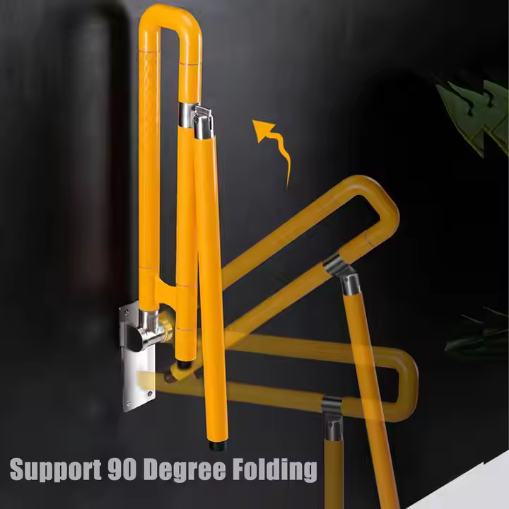 Stainless Steel Shower Safety Hand Rail 90° flip-up design